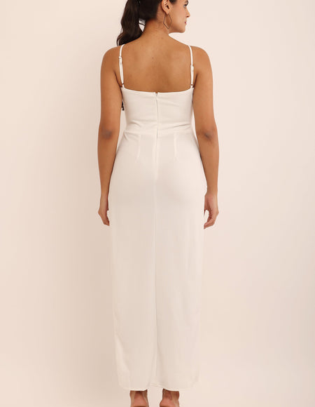 White Cut-Out Maxi Dress