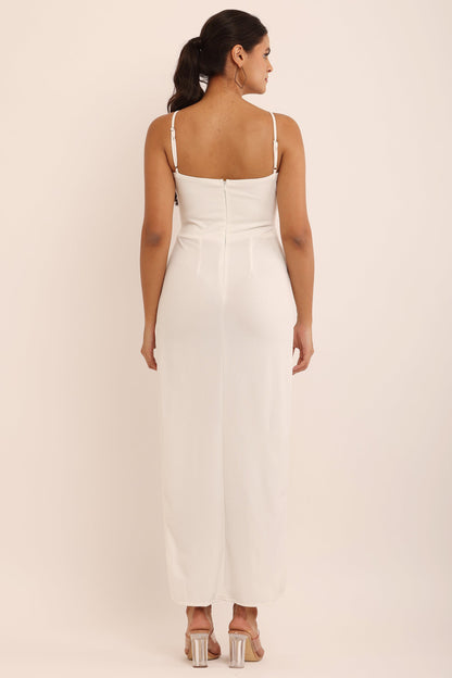 White Cut-Out Maxi Dress