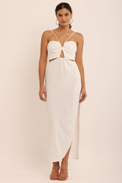 White Cut-Out Maxi Dress