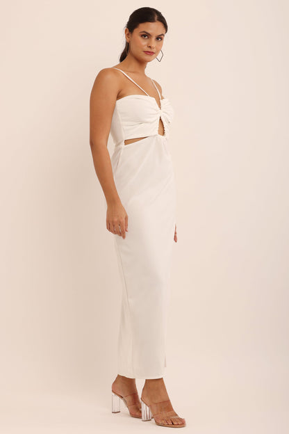 White Cut-Out Maxi Dress